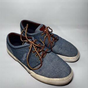 Polo Ralph Lauren Vaughn Men's Shoes Sneakers Blue Denim Pony Logo Size 9D